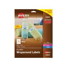 Avery Wraparound Durable Labels - Permanent Adhesive - 9.75" Width x 1.25" Length - 5 / Sheet - Rectangle - Laser, Inkjet - White - 40 / Pack