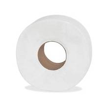 Genuine Joe 2-ply Jumbo Roll Dispensor Bath Tissue - 2 Ply - 3.30" x 650 ft - 8.63" Roll Diameter - White - Nonperforated, Unscented - 12 / Carton