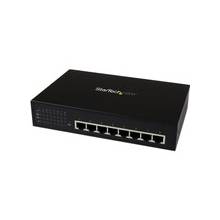 StarTech.com 8 Port Unmanaged Industrial Gigabit Power over Ethernet Switch - 802.3af/at PoE+ Switch - Wall Mountable - 8 Ports - 10/100/1000Base-T - 2 Layer Supported - Wall Mountable, Desktop - 2 Year