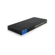 Linksys 26-Port Smart PoE+ Switch - 26 Ports - Manageable - 2 x Expansion Slots - 10/100/1000Base-T - Shared SFP Slot - 2 x SFP Slots - 2 Layer Supported - 1U High - Rack-mountableLifetime Limited Warranty