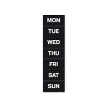 MasterVision Magnetic Weekday Calendar Characters - Magnetic - 1" Height x 2" Width - Black - 7 / Pack