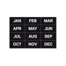 MasterVision Magnetic Monthly Calendar Characters - Magnetic - 1" Height x 2" Width - Black - 12 / Pack