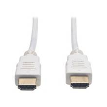 Tripp Lite 3ft High Speed HDMI Cable Digital Video with Audio 4K x 2K M/M White 3' - HDMI for Audio/Video Device, Home Theater System, TV, LCD TV, Projector, Blu-ray Player, iPad - 3 ft - 1 x HDMI Male Digital Audio/Video - 1 x HDMI Male Digital Audio/Vi
