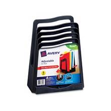 Avery Five Slot Plastic Adjustable File Rack - 5 Compartment(s) - 11.5" Height x 8" Width x 10.5" Depth - Desktop - Black - Plastic - 1Each