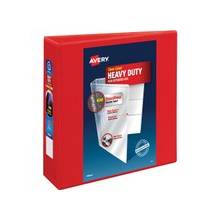 Avery Heavy-Duty EZD Ring Reference View Binders - 3" Binder Capacity - Letter - 8 1/2" x 11" Sheet Size - 670 Sheet Capacity - D-Ring Fastener - 4 Inside Front & Back Pocket(s) - Poly, Chipboard - Red - Recycled - 1 Each
