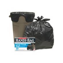 Webster Handi Bag Wastebasket Bags - Medium Size - 30 gal - 30" Width x 33" Length x 36" Depth - 0.70 mil (18 Micron) Thickness - Black - Hexene Resin - 60/Box - Home, Office