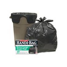 Webster Handi Bag Wastebasket Bags - Medium Size - 33 gal - 32.50" Width x 40" Length x 40" Depth - 0.70 mil (18 Micron) Thickness - Black - Hexene Resin - 40/Box - Home, Office