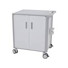 Ergotron StyleView Transfer Cart - 36 Shelf - Push Handle Handle - 80 lb Capacity - 4 Casters - 5" Caster Size - 37.5" Width x 27.9" Depth x 41.3" Height - White, Gray