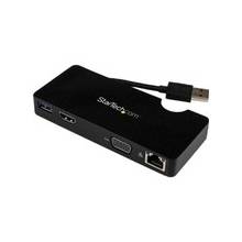 StarTech.com Travel Docking Station for Laptops - HDMI or VGA - USB 3.0 - Portable Universal Laptop Mini Dock - for Notebook - USB - 2 x USB Ports - 2 x USB 3.0 - Network (RJ-45) - Black - Wired