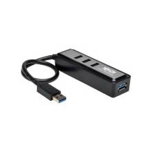 Tripp Lite Portable USB 3.0 SuperSpeed Mini Hub - 4-Port - USB - External - 4 USB 3.0 Port(s) with Built In Cable