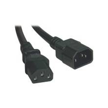 Tripp Lite 3ft Power Cord Extension Cable C14 to C13 Heavy Duty 15A 14AWG 3' - 250 V AC Voltage Rating - 15 A Current Rating - Black