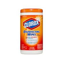 Clorox Bleach Free Disinfecting Wipes - Wipe - Orange Scent - 75 / Canister - 1 Each - White