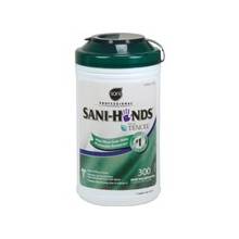 Nice-Pak Nice Pak Sani-Hands Instant Hand Sanitizing Wipes - Wood Pulp, Cellulose, Tencel - Eco-friendly, Biodegradable - 300 Sheets Per Canister - 6 / Carton