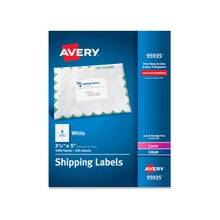 Avery Laser Inkjet Printer White Shipping Labels - Permanent Adhesive - "3.50" Width x 5" Length - 4 / Sheet - Rectangle - Laser, Inkjet - White - Paper - 1000 / Box