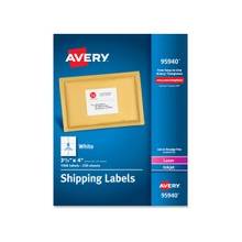 Avery Laser Inkjet Printer White Shipping Labels - Permanent Adhesive - "3.33" Width x 4" Length - 6 / Sheet - Rectangle - Laser, Inkjet - White - Paper - 1500 / Box