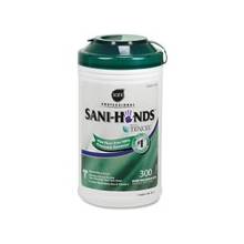 Sani-Hands Instant Hand Sanitizing Wipes - 7.50" x 5.50" - Cellulose, Tencel - Biodegradable, Moist, Portable, Eco-friendly, Dye-free, Fragrance-free - For Hand - 300 Sheets Per Carton - 6 / Carton