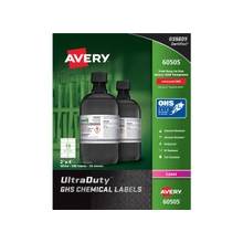 Avery UltraDuty GHS Chemical Laser Labels - Permanent Adhesive - "4" Width x 2" Length - 10 / Sheet - Rectangle - Laser - White - Polyester Film - 500 / Box