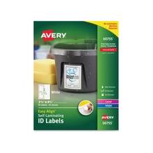 Avery Easy Align Self-Laminating ID Labels - Permanent Adhesive - 50 Label(s)" - 3.50" Width x 4.50" Length - 2 / Sheet - Rectangle - Laser, Inkjet - White - 50 / Pack