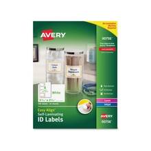 Avery Easy Align Self-Laminating ID Labels - Permanent Adhesive - 100 Label(s)" - 3.31" Width x 2.31" Length - 4 / Sheet - Rectangle - Laser, Inkjet - White - 100 / Pack