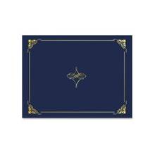 Geographics Gold Foil Border Certificate Holder - Letter - 8 1/2" x 11" Sheet Size - Linen - Blue, Gold - Recycled - 5 / Pack