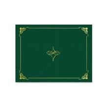 Geographics Gold Foil Border Certificate Holder - Letter - 8 1/2" x 11" Sheet Size - Hunter Green, Gold - Recycled - 5 / Pack