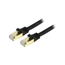 StarTech.com 1 ft Cat6a Patch Cable - Shielded (STP) - Black - 10Gb Snagless Cat 6a Ethernet Patch Cable - Category 6a for Network Device, Hub, Switch, Router, Print Server, Patch Panel - 1.25 GB/s - Patch Cable - 1 ft - 1 Pack - 1 x RJ-45 Male Network -