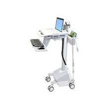 Ergotron StyleView EMR Laptop Cart, LiFe Powered - 20 lb Capacity - 4 Casters - Aluminum, Plastic, Zinc Plated Steel - 18.3" Width x 50.5" Height - White, Gray, Polished Aluminum