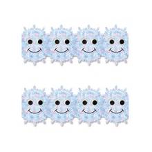 Hygloss Happy Snowflakes Border Strips - 12 Happy Snowflakes - Damage Resistant, Durable, Long Lasting - 36" Height x 3" Width - Assorted - 12 / Pack