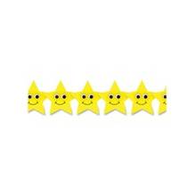 Hygloss Happy Yellow Stars Border Strips - 12 Happy Stars - Damage Resistant, Durable, Long Lasting - 36" Height x 3" Width - Yellow - 12 / Pack