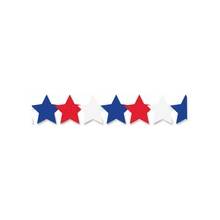 Hygloss Patriotic Stars Border Strips - 12 Patriotic Stars - Damage Resistant, Durable, Long Lasting - 36" Height x 3" Width - Assorted - 12 / Pack
