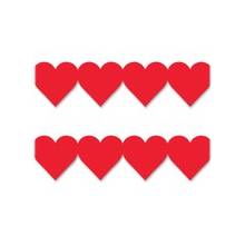 Hygloss Red Heart Globe Design Border Strips - 12 Heart - Damage Resistant, Durable, Long Lasting - 36" Height x 3" Width - Red - 12 / Pack
