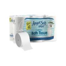 Angel Soft PS Coreless Bath Tissue - 2 Ply - 3.85" x 4.05" - 750 Sheets/Roll - 4.75" Roll Diameter - White Sheets Per Carton - 12 / Carton