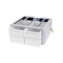 Ergotron SV Supplemental Storage Drawer, Double Tall - 1 lb Weight Capacity - 18" Length x 18" Width x 9.5" Height - Gray, White