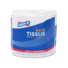 Genuine Joe 1-ply Bath Tissue - 1 Ply - White - Fiber - For Bathroom - 1000 Sheets Per Carton - 96 / Carton