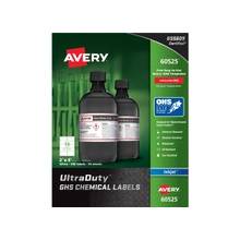 Avery GHS Chemical Container Labels - Permanent Adhesive - 500 Label(s)" - 2" Width x 4" Length - 10 / Sheet - Square - Inkjet - White - 500 / Box