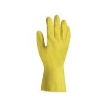 ProGuard Flock Lined Latex Gloves - Chemical Protection - Medium Size - Yellow - Embossed Grip, Flock-lined, Abrasion Resistant, Detergent Resistant, Acid Resistant, Alkali Resistant, Fat Resistant, Oil Resistant, Germs-free, Mediumweight - For Janitoria