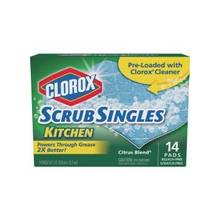 Clorox Scrub Singles Kitchen Scrubbing Pads - 12/Carton - White, Blue