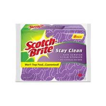 Scotch-Brite Stay Clean Scrub Sponges - 36/Carton - Cellulose, Foam - Purple