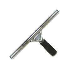 Unger 12" Pro Stainless Steel Complete Squeegee - Non-slip Grip, Ergonomic - 12" Head - Stainless Steel, Rubber - Black, Silver