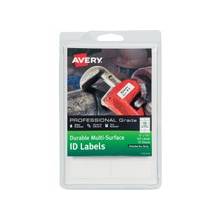 Avery Professional-grade ID Labels - Permanent Adhesive - 120 Label(s)" - 0.75" Width x 1.75" Length - 12 / Sheet - Rectangle - White - 10 Sheet