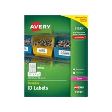 Avery Durable ID Labels - Permanent Adhesive - 3000 Label(s)" - 0.67" Width x 1.75" Length - 60 / Sheet - Rectangle - Laser - White - Polyester - 50 Sheet