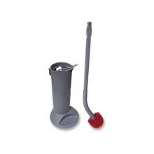 Unger Ergo Toilet Bowl Brush Set - 26" Length Handle - 5 / Carton - Plastic Handle, Nylon Bristle - Gray