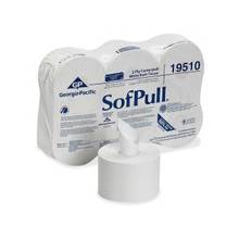 SofPull Dispenser 2ply Bath Tissue - 2 Ply - 5.25" x 8.40" - 1000 Sheets/Roll - 8.10" Roll Diameter - White - Perforated, Soft, Chlorine-free, Center Pull - For Bathroom - 6 / Carton