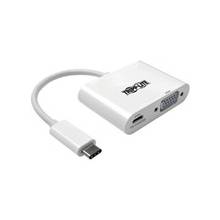 Tripp Lite USB-C to VGA DPort Alt Mode Video Adapter w/USB-C Charging Port - 1 x VGA - PC