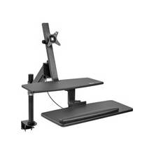 Tripp Lite WorkWise Single-Monitor Sit-Stand Desk Clamp Workstation - 33.70" Height x 23.60" Width x 49.50" Depth - Assembly Required - Black