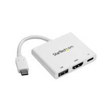 StarTech.com USB-C to 4K HDMI Multifunction Adapter with Power Delivery and USB-A Port - White - USB Type-C to HDMI - USB C Laptop Travel Adapter - 1 x HDMI - PC