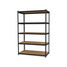 Hirsh 2,300 lb Capacity Iron Horse Shelving - 5 Compartment(s) - 72" Height x 36" Width x 18" Depth - Recycled - Black - Steel, Particleboard - 1Each