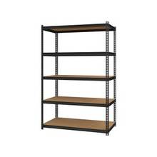 Hirsh 2,300 lb Capacity Iron Horse Shelving - 5 Compartment(s) - 72" Height x 48" Width x 18" Depth - Recycled - Black - Steel, Particleboard - 1Each