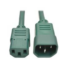 Tripp Lite 3ft Computer Power Extension Cord 10A 18 AWG C14 to C13 Green 3' - For Computer, Scanner, Printer, Monitor, Power Supply, Workstation - 230 V AC Voltage Rating - 10 A Current Rating - Green
