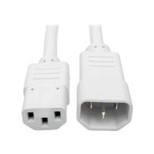 Tripp Lite 2ft Computer Power Extension Cord 10A 18 AWG C14 to C13 White 2' - For Computer, Scanner, Printer, Monitor, Power Supply, Workstation - 120 V AC, 230 V AC Voltage Rating - 10 A Current Rating - White